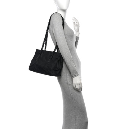 Prada Tessuto Nylon Bacheli Shoulder Bag Black 2 of 11