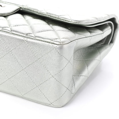 Chanel Metallic Lambskin Quilted Jumbo Double Flap Silver 10 of 10