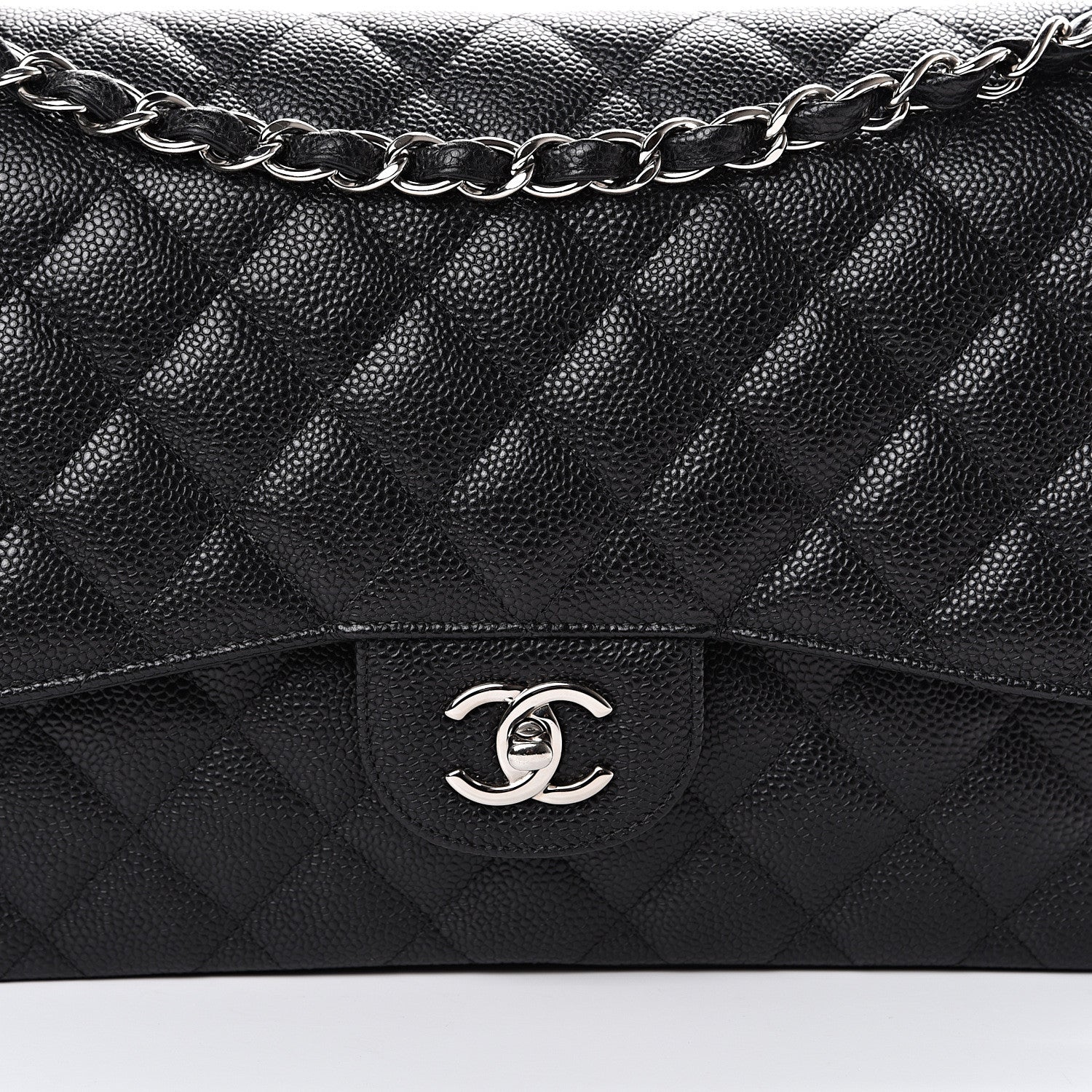 Chanel Caviar Quilted Jumbo Double Flap Black 7 of 9