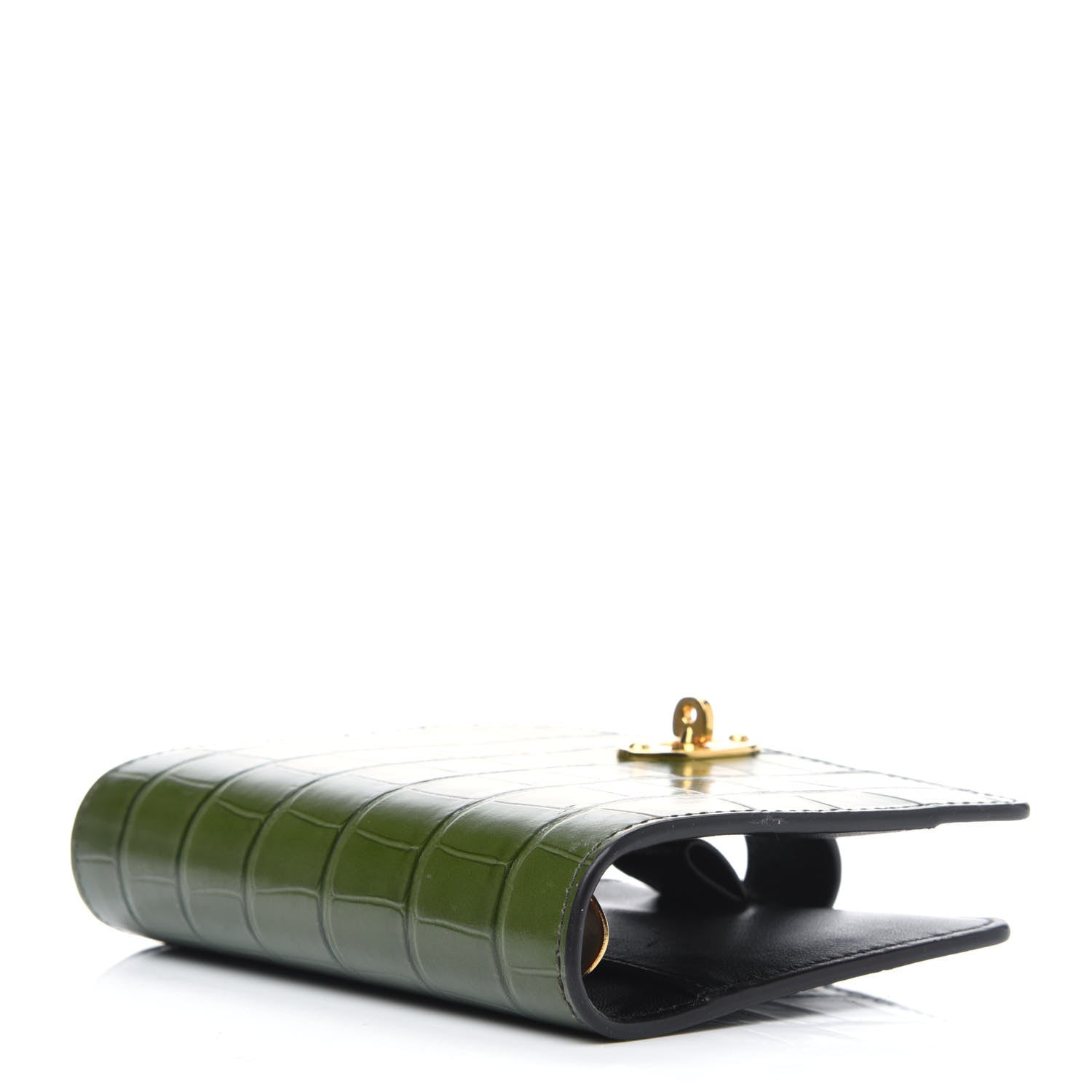 Mulberry Calfskin Crocodile Embossed Postman's Lock Agenda Green 4 of 9