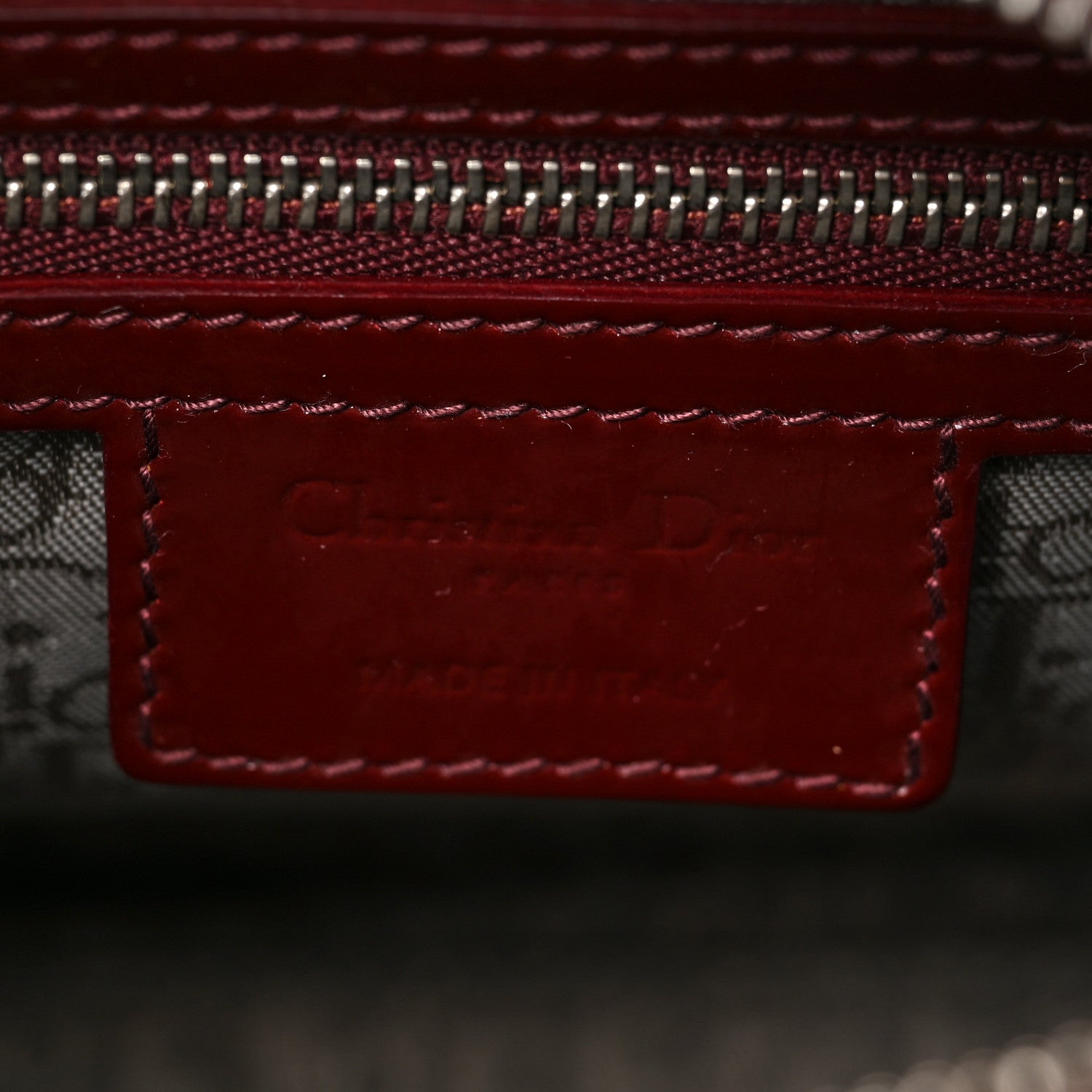 Christian Dior Patent Cannage Medium Lady Dior Burgundy Red 6 of 8