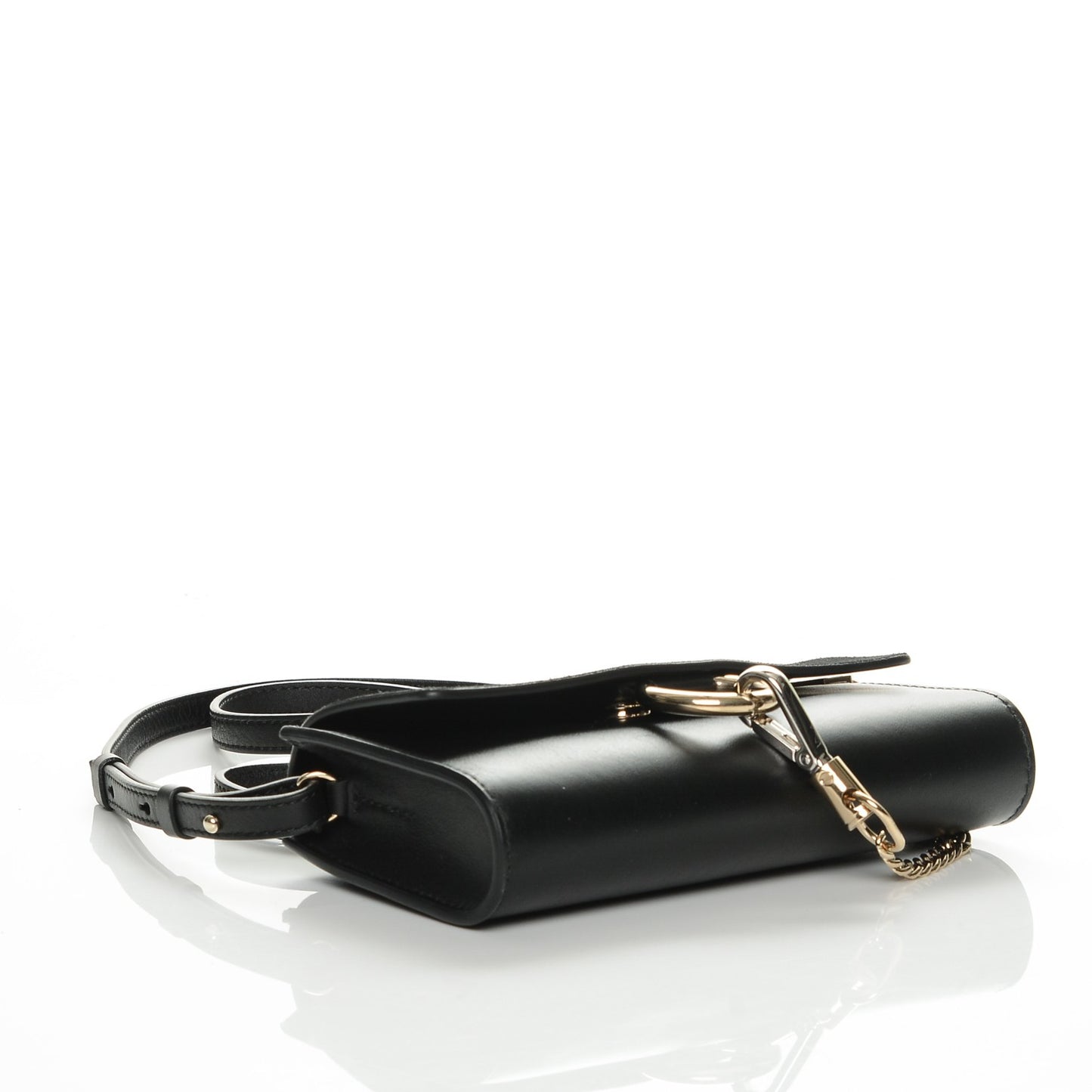 Suede Calfskin Mini Faye Shoulder Bag Black
