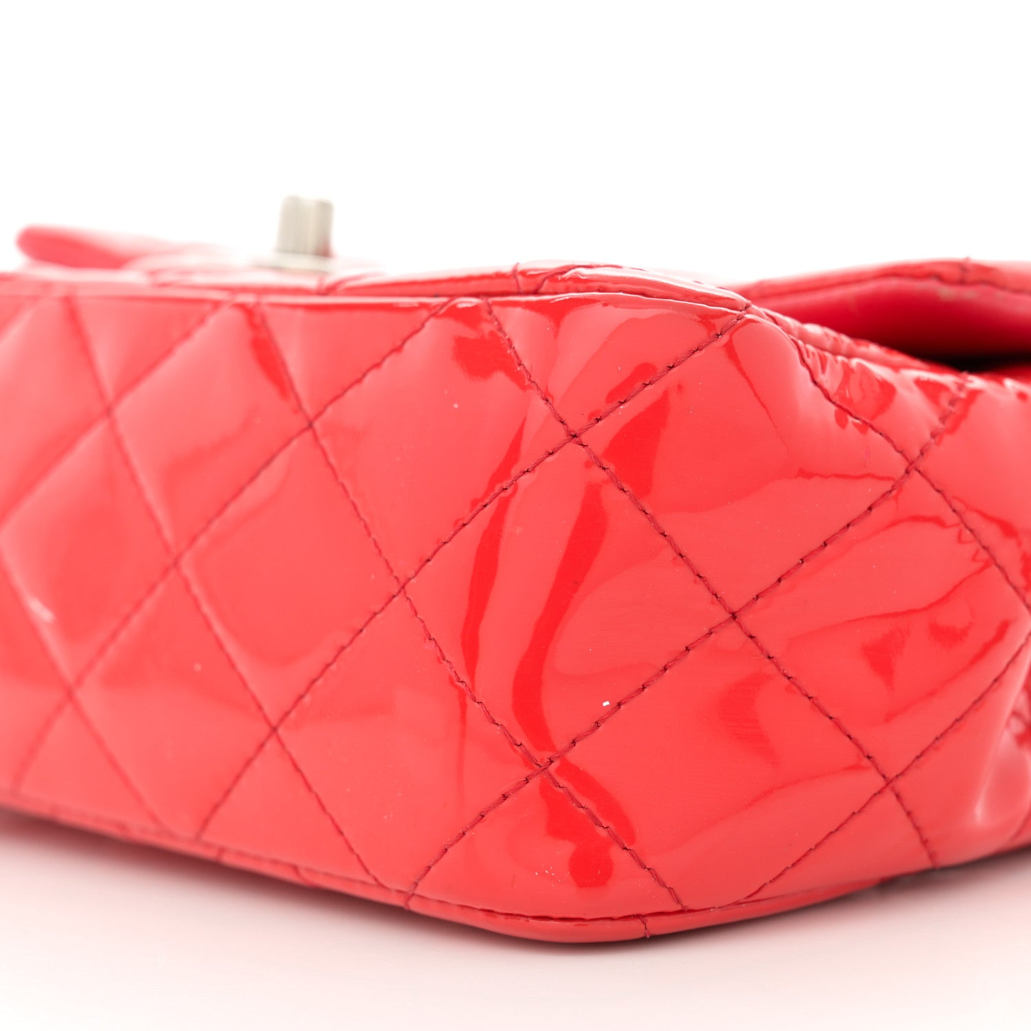 Chanel Patent Calfskin Quilted Mini Rectangular Flap Red 10 of 12