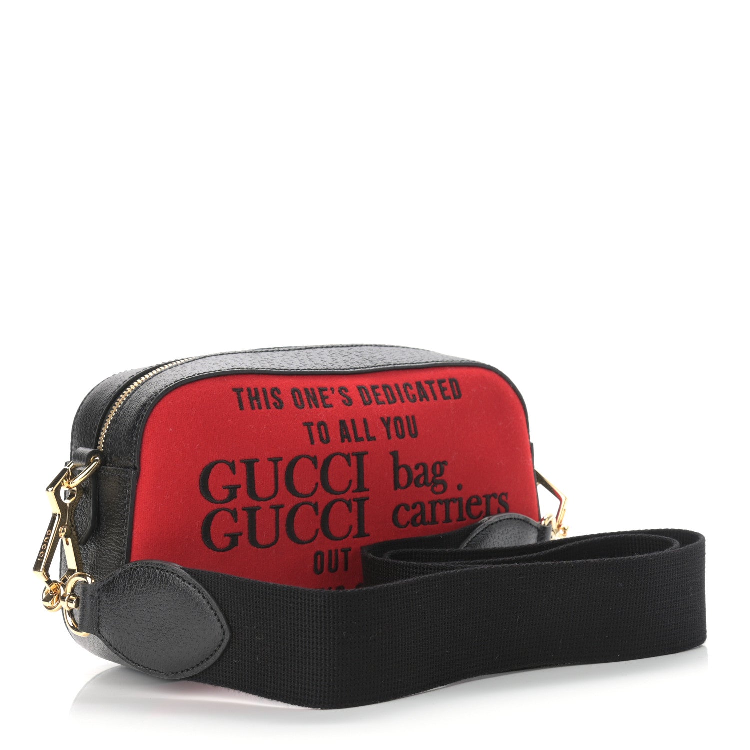 Gucci Felt Calfskin Script Logo Gucci 100 Camera Bag Bright Hibiscus Black Azure 3 of 9