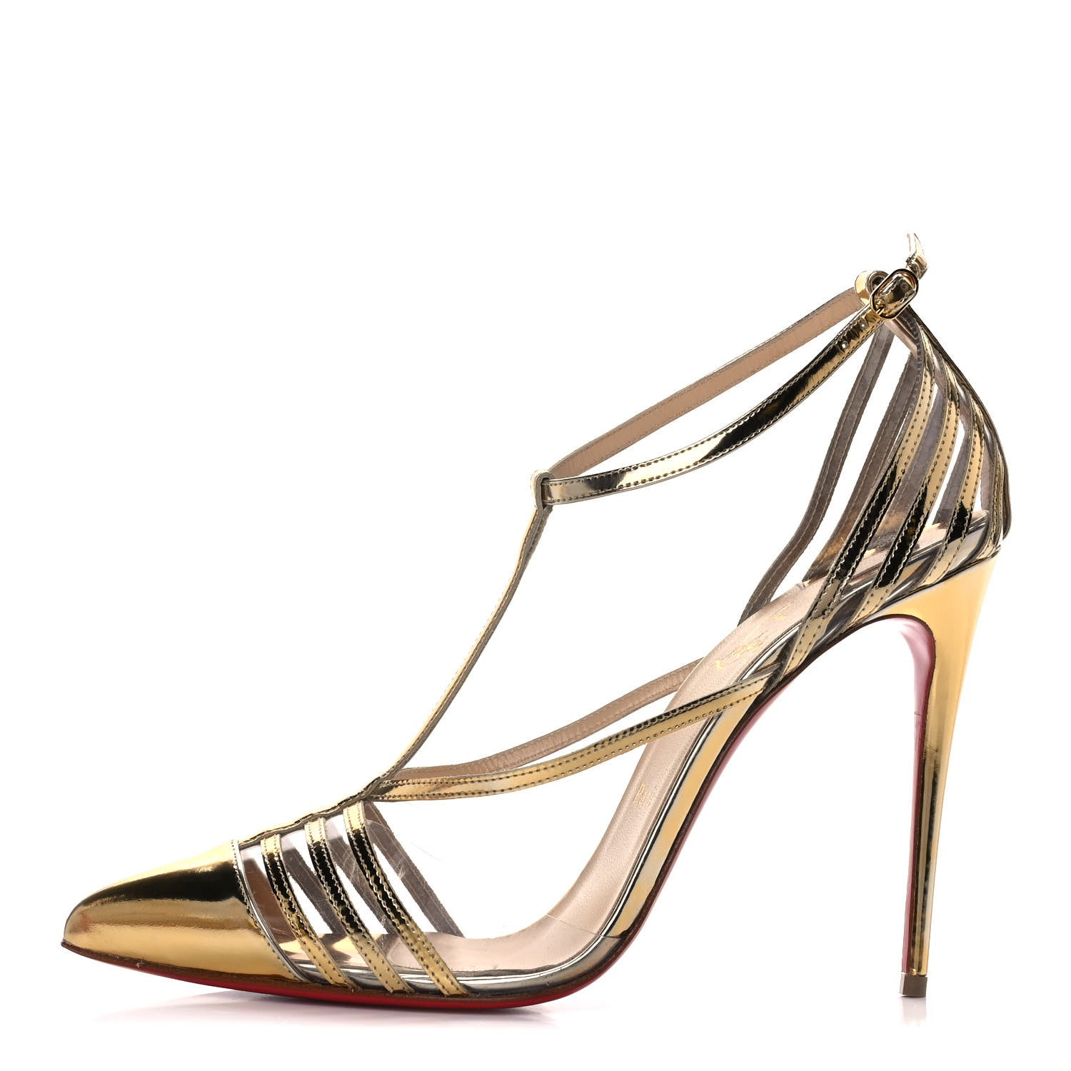 Christian Louboutin Patent PVC Deck 100 Pumps 40.5 Gold 1 of 11