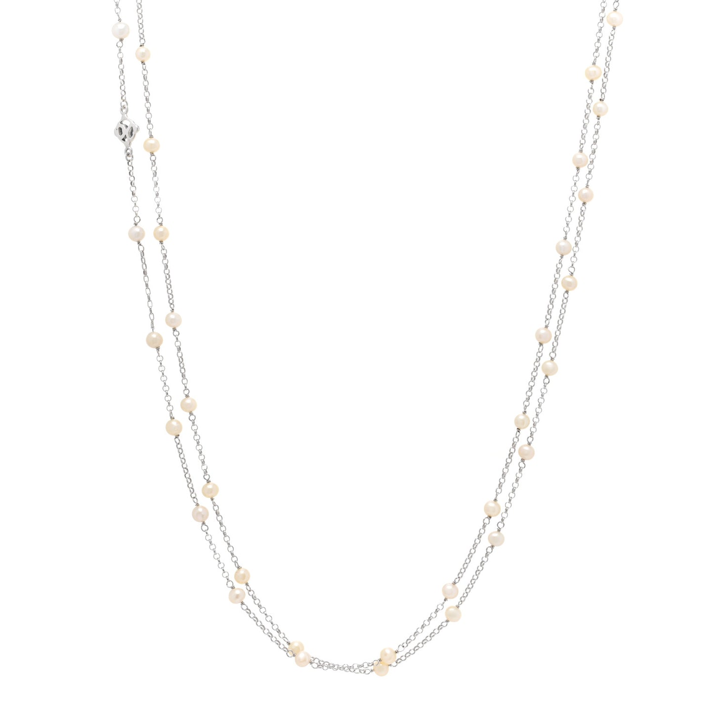 Sterling Silver Freshwater Pearl Bead Chain Necklace