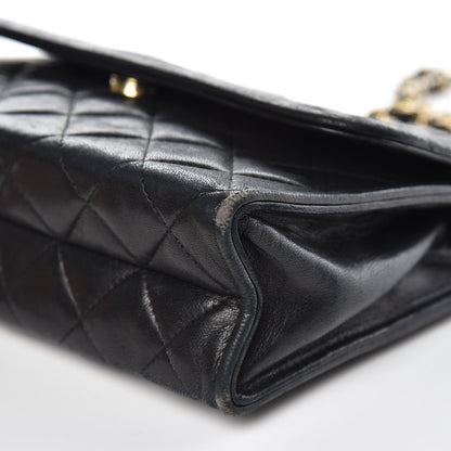 Chanel Lambskin Quilted Tassel Shoulder Flap Bag Black 9 of 15