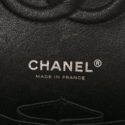 Chanel Shiny Crumpled Calfskin Quilted Medium Double Flap So Black 6 of 11