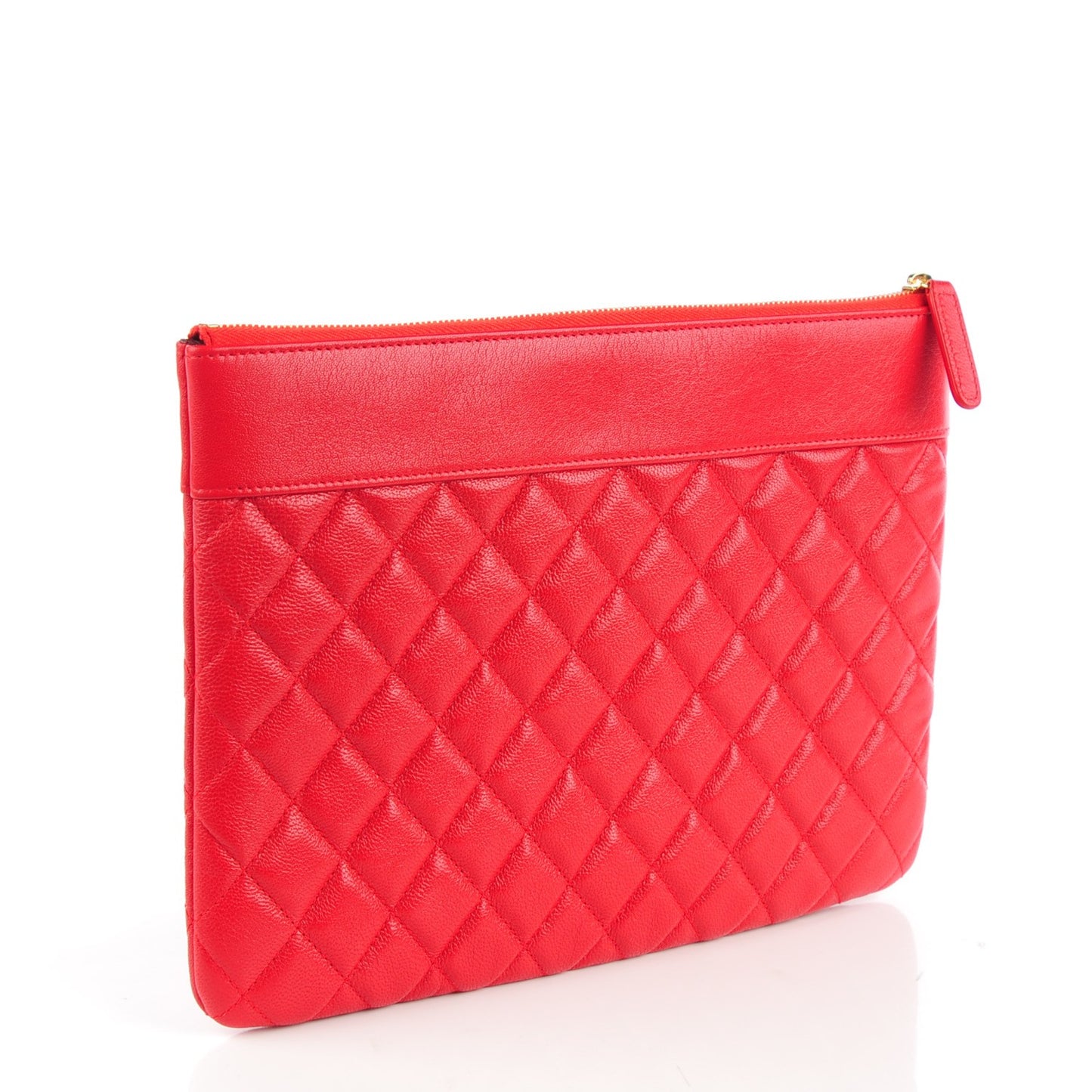 Iridescent Sheepskin Quilted Medium Vintage Mademoiselle Cosmetic Case Red