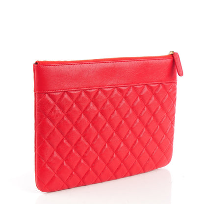 Chanel Iridescent Sheepskin Quilted Medium Vintage Mademoiselle Cosmetic Case Red 3 of 7
