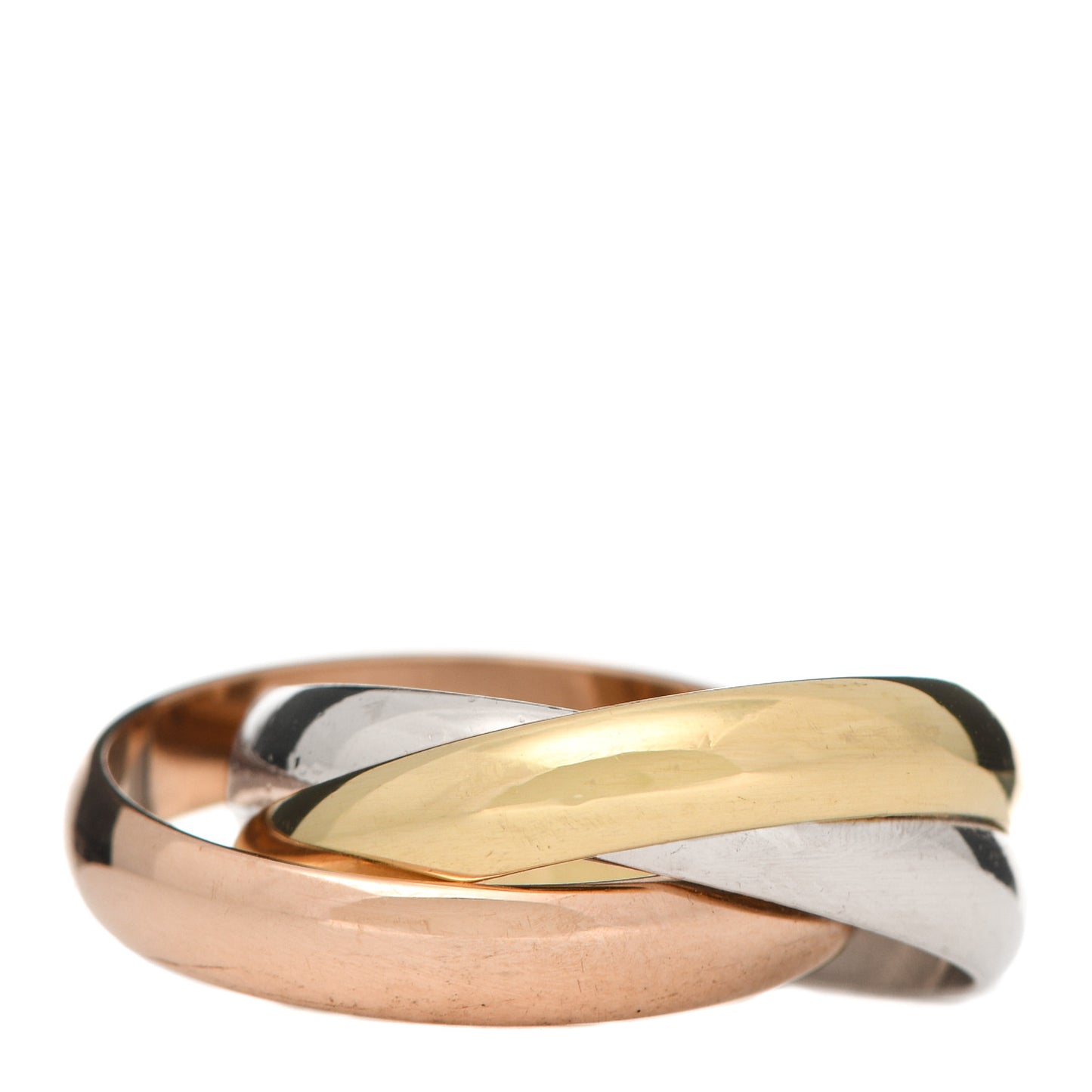18K Pink Yellow White Gold Classic Trinity Ring 51 5.75