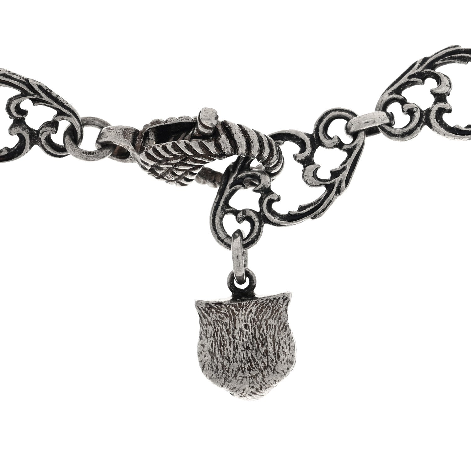 Gucci Metal Crystal Marmont Necklace Aged Silver 5 of 5