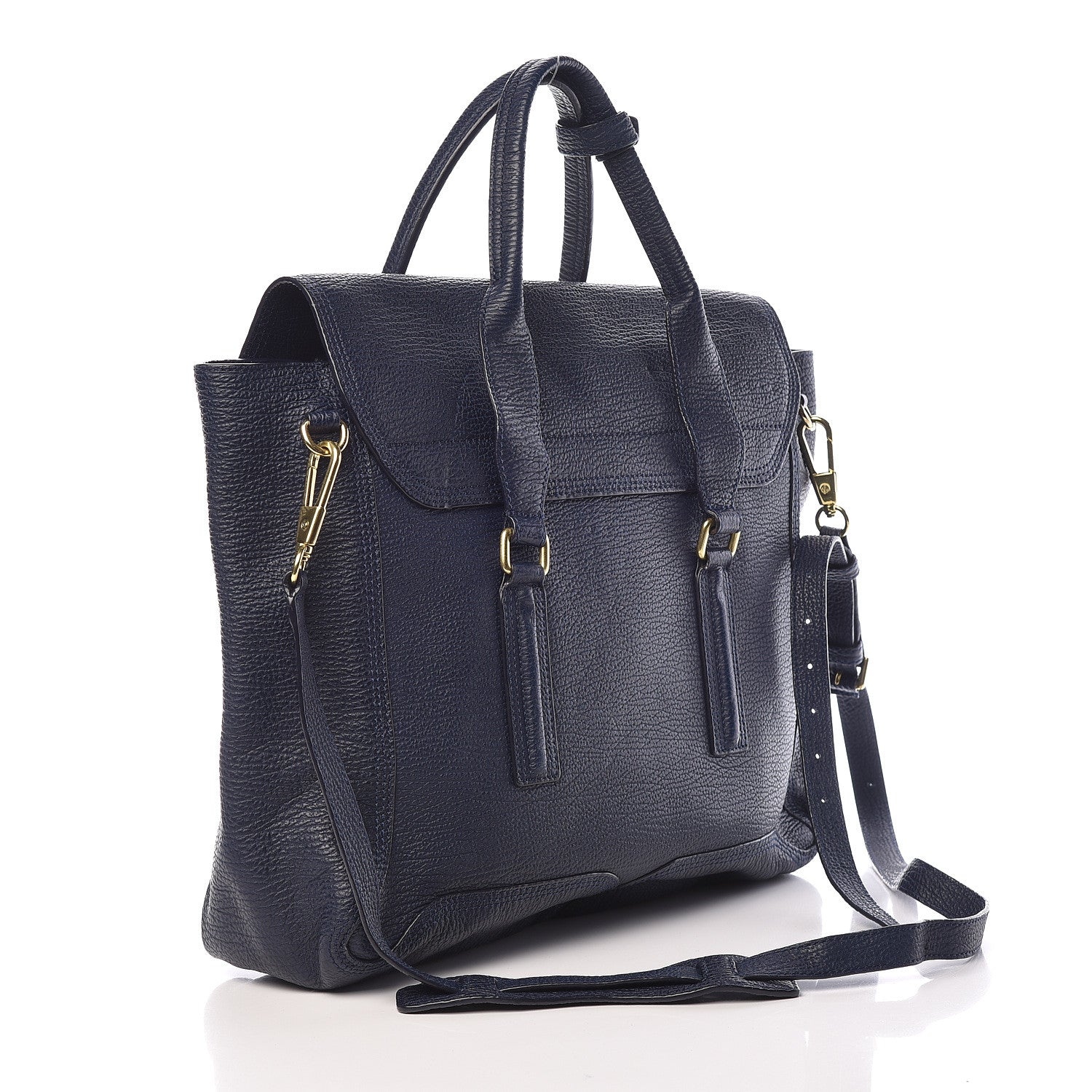 3.1 Phillip Lim 3.1 Textured Calfskin Large Pashli Satchel Ink 3 of 15
