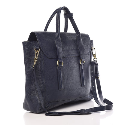 3.1 Phillip Lim 3.1 Textured Calfskin Large Pashli Satchel Ink 3 of 15