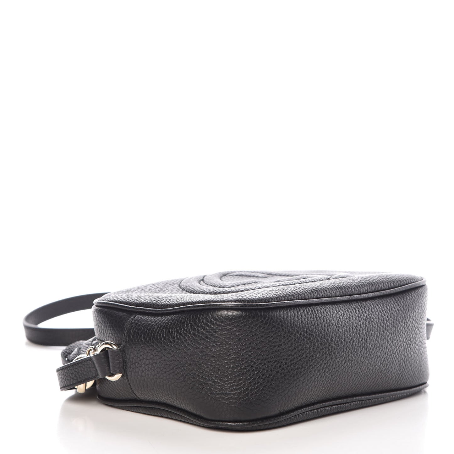 Pebbled Calfskin Small Soho Disco Bag Black