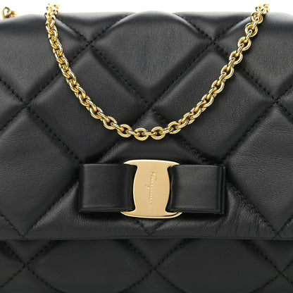 Salvatore Ferragamo Nappa Quilted Ginny Crossbody Black 7 of 10