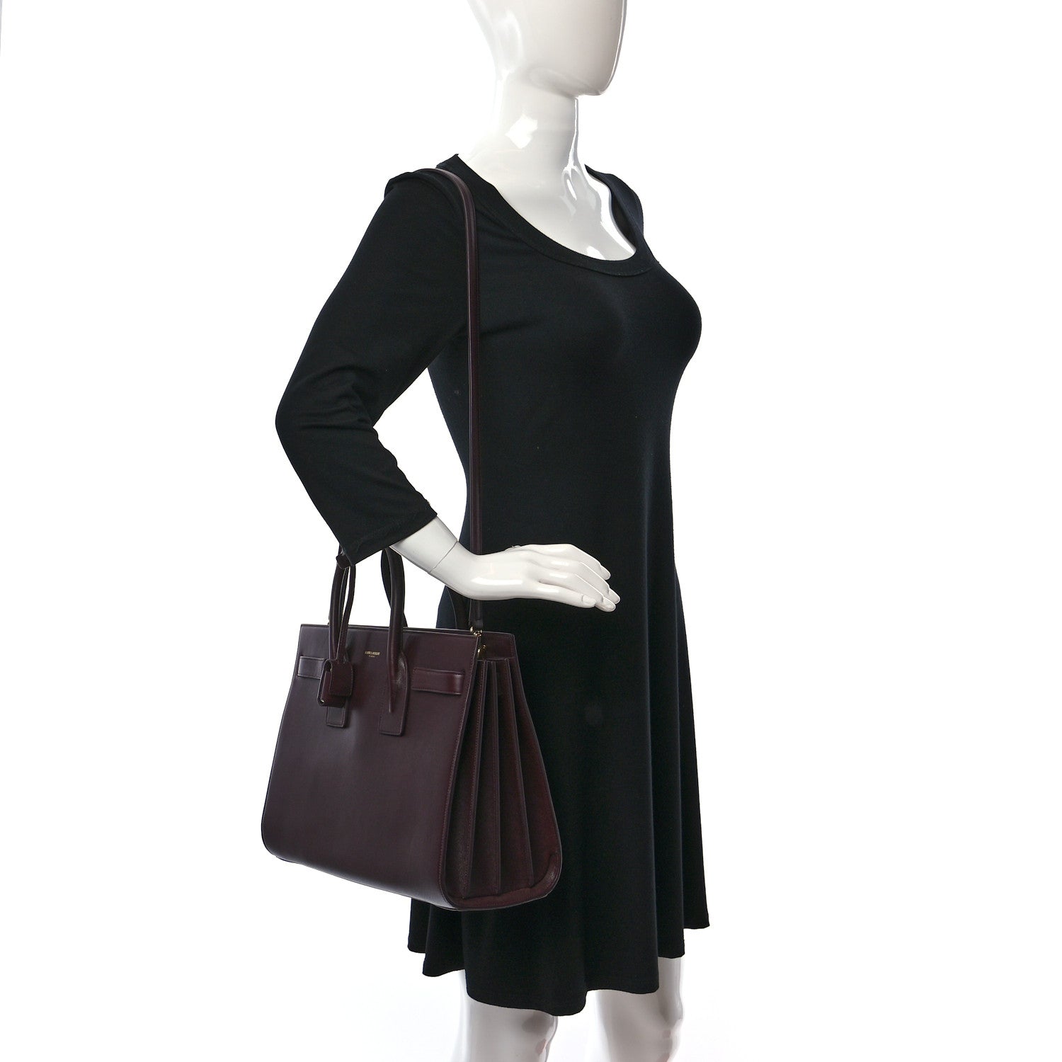Saint Laurent Calfskin Small Sac De Jour Amarena 2 of 8