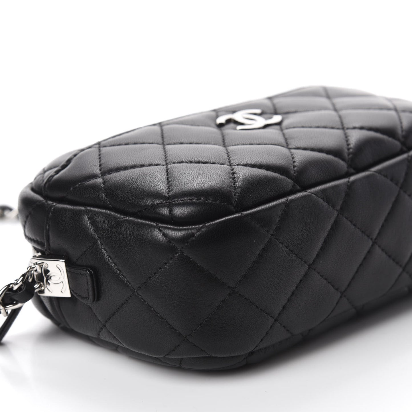 Lambskin Quilted Small Timeless Camera Case Black