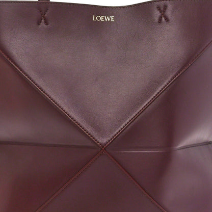Loewe Shiny Calfskin Medium Puzzle Fold Tote Dark Burgundy 8 of 10