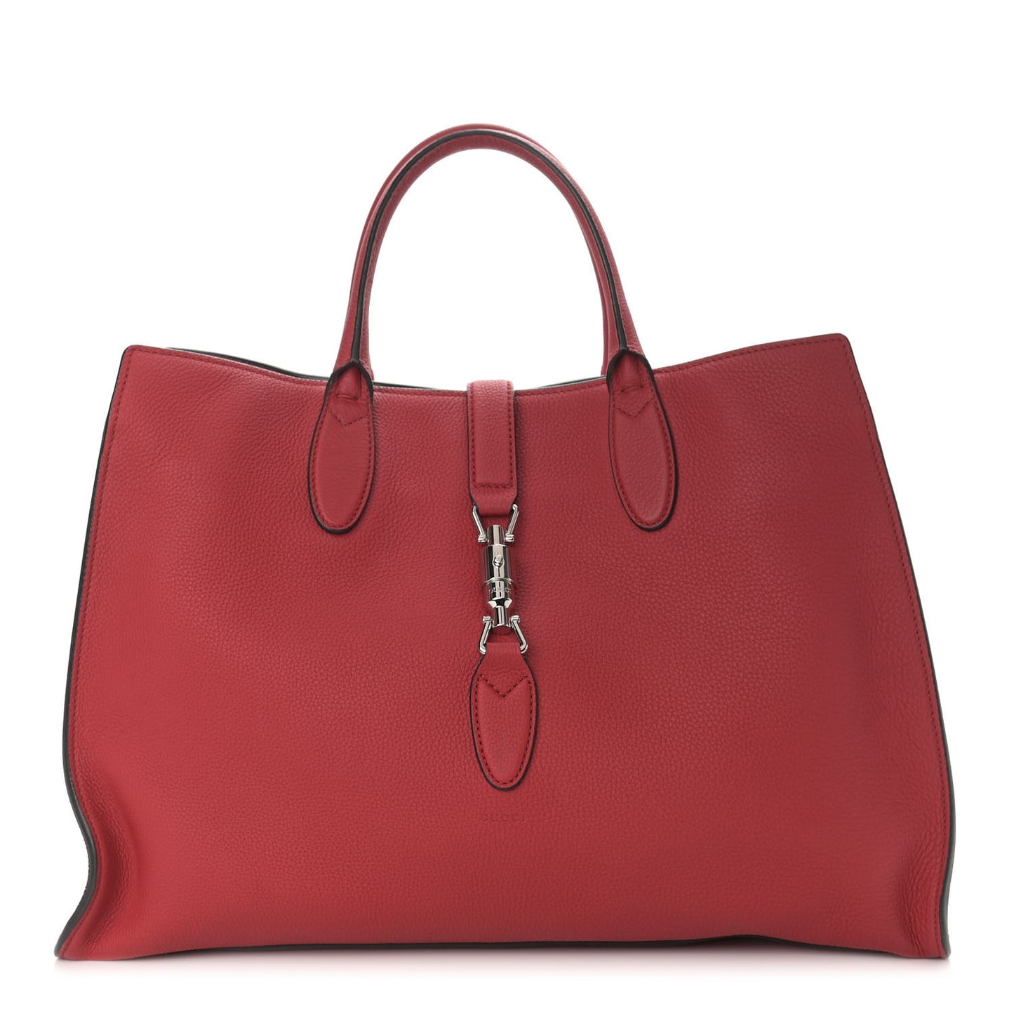 Soft Calfskin Medium Jackie Top Handle Bag Hibiscus Red