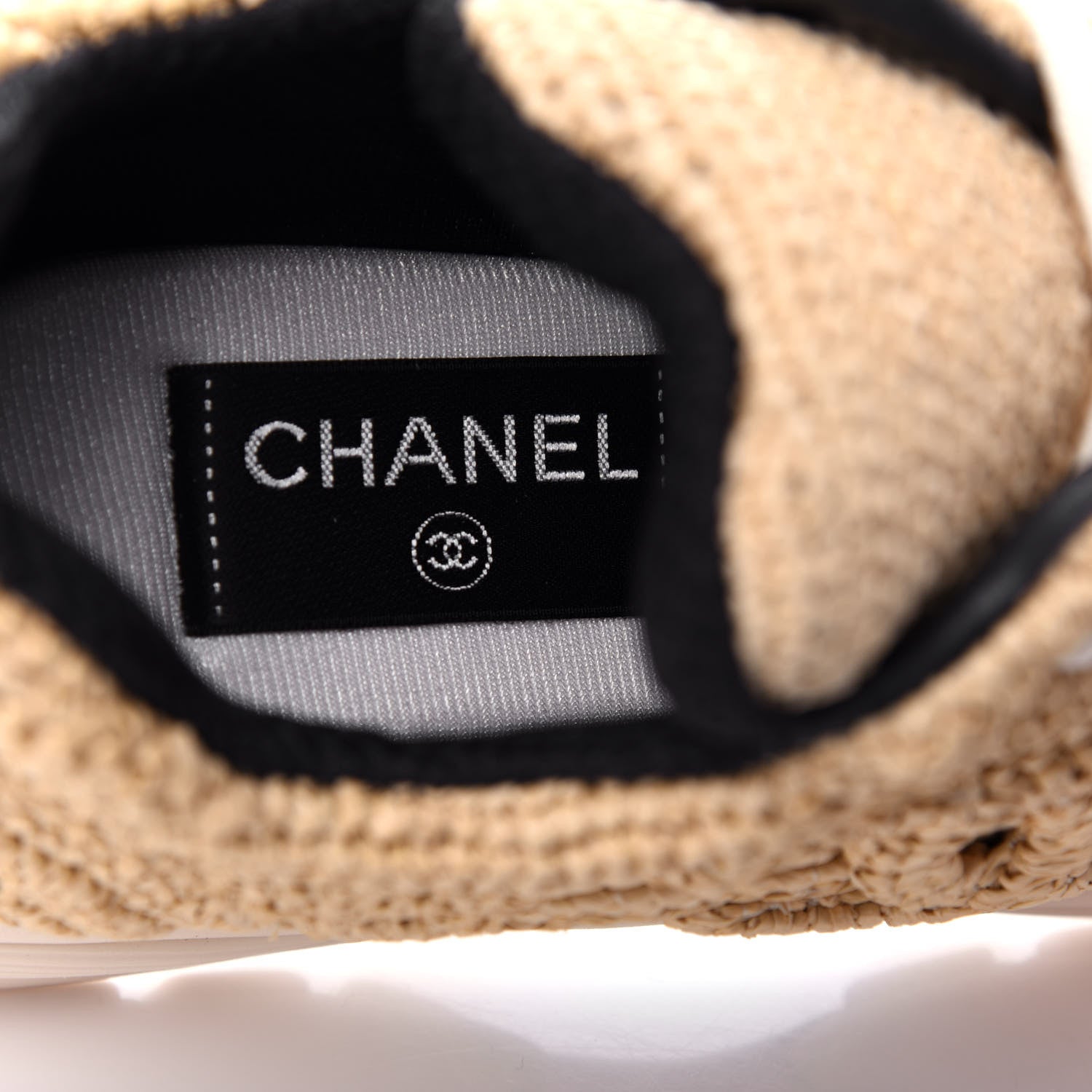Chanel Braided Raffia Womens CC Sneakers 37.5 Beige 8 of 11
