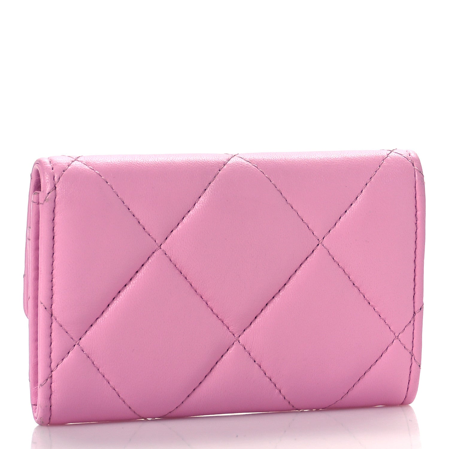 Chanel Lambskin Quilted Chanel 19 Flap Card Holder Pink 3 of 11