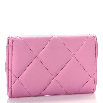 Chanel Lambskin Quilted Chanel 19 Flap Card Holder Pink 3 of 11