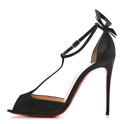 Christian Louboutin Suede Patent Shiny Nappa Aribak 100 Pumps 36.5 Version Black 1 of 9