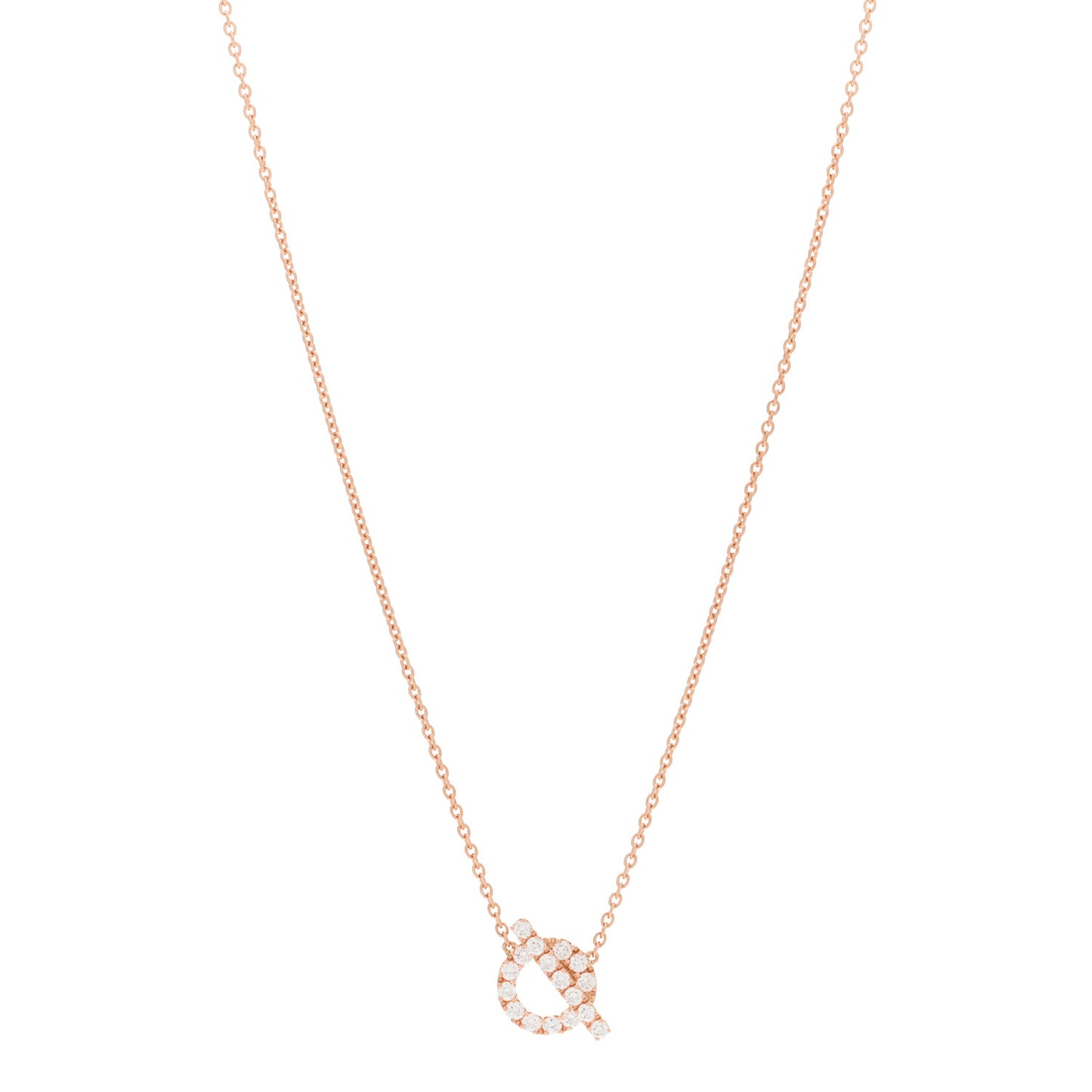 18K Rose Gold Diamond Finesse Pendant Necklace