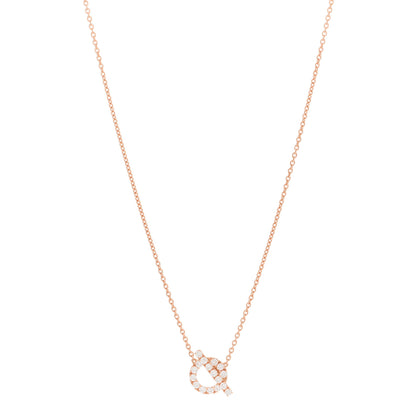 Hermes 18K Rose Gold Diamond Finesse Pendant Necklace 1 of 5