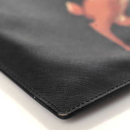Givenchy Textured Coated Canvas Bambi Print Cosmetic Pouch Black 8 of 10