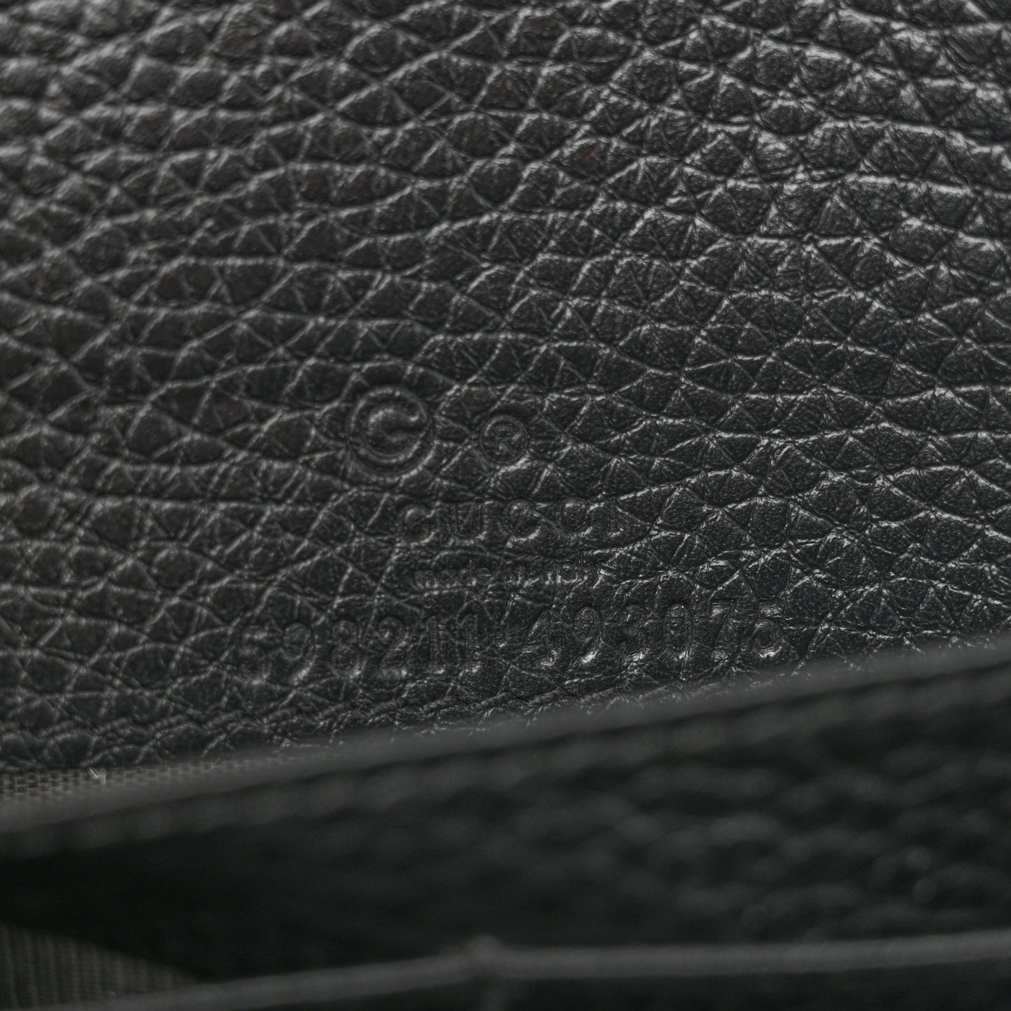 Pebbled Calfskin Soho Wallet On Chain Black