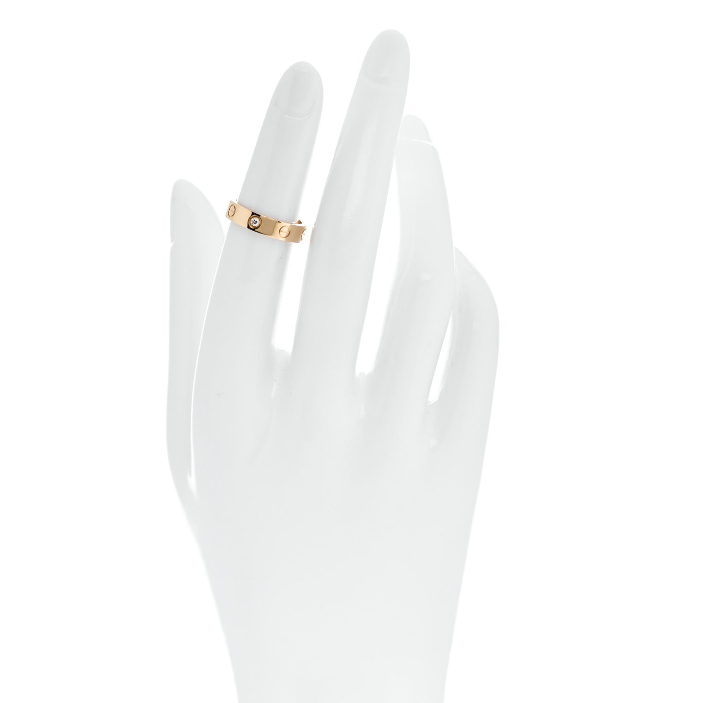 18K Yellow Gold Diamond 4mm LOVE Wedding Band Ring 48 4.5