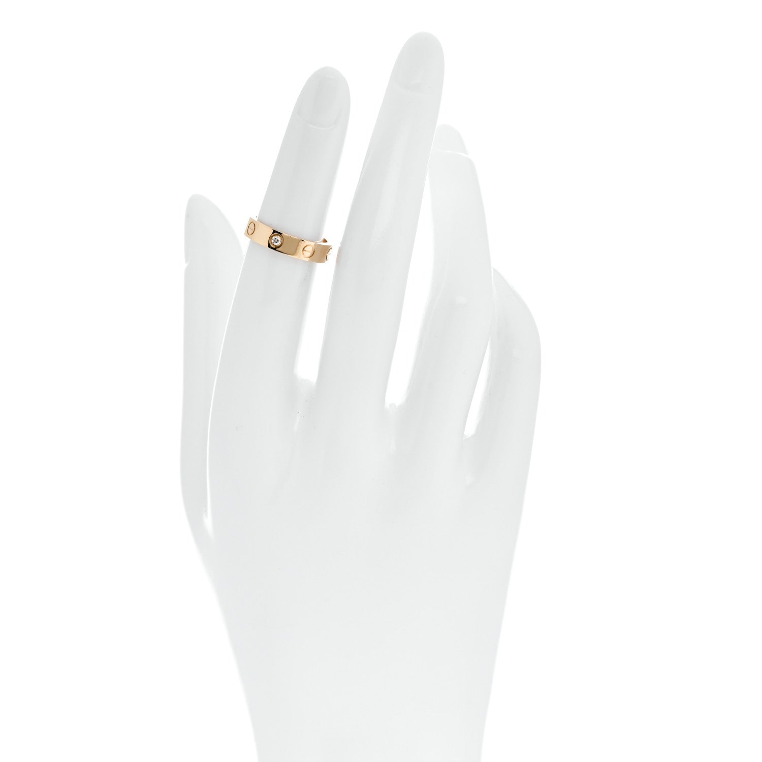 Cartier 18K Yellow Gold Diamond 4mm LOVE Wedding Band Ring 48 4.5 2 of 5