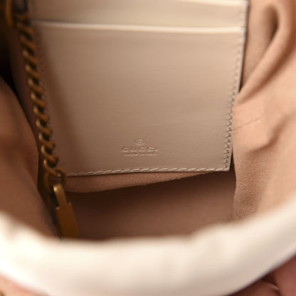 Gucci Calfskin Matelasse Mini GG Marmont 2.0 Bucket Bag White 6 of 10