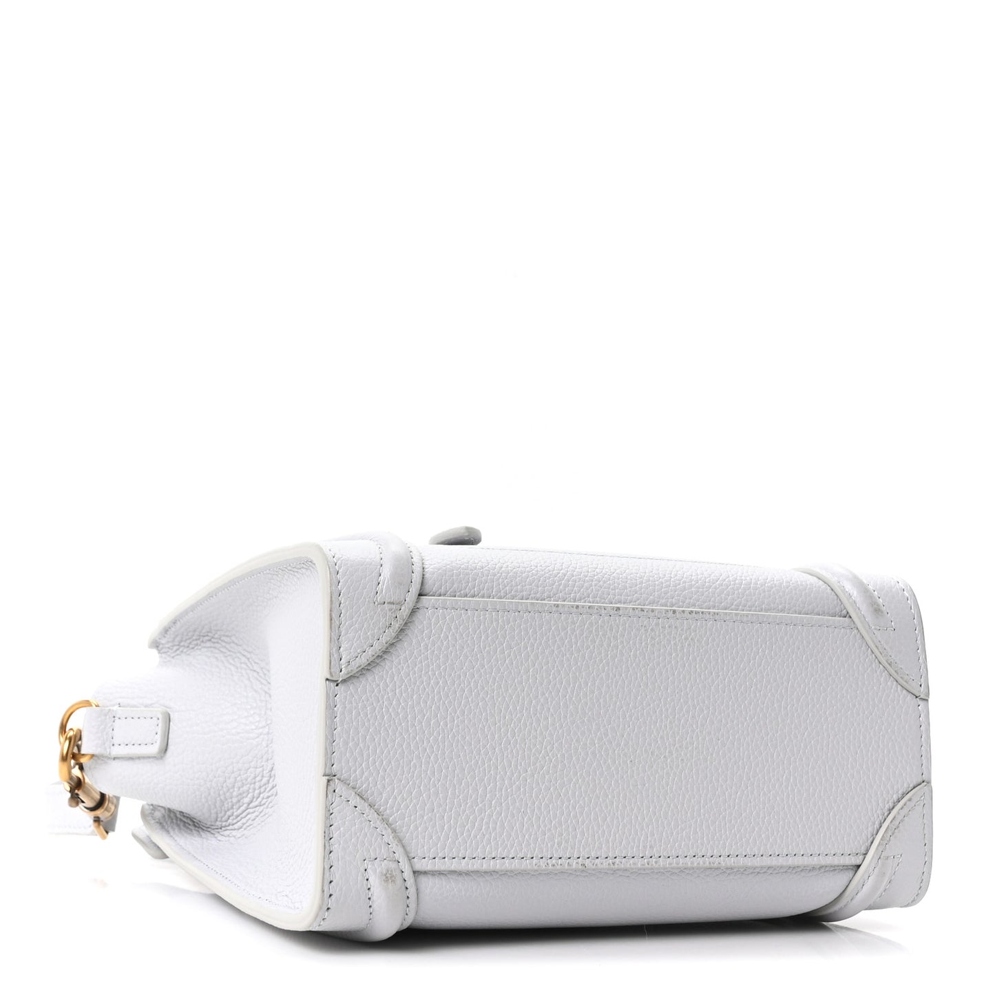 Drummed Calfskin Nano Luggage Pearl Blue