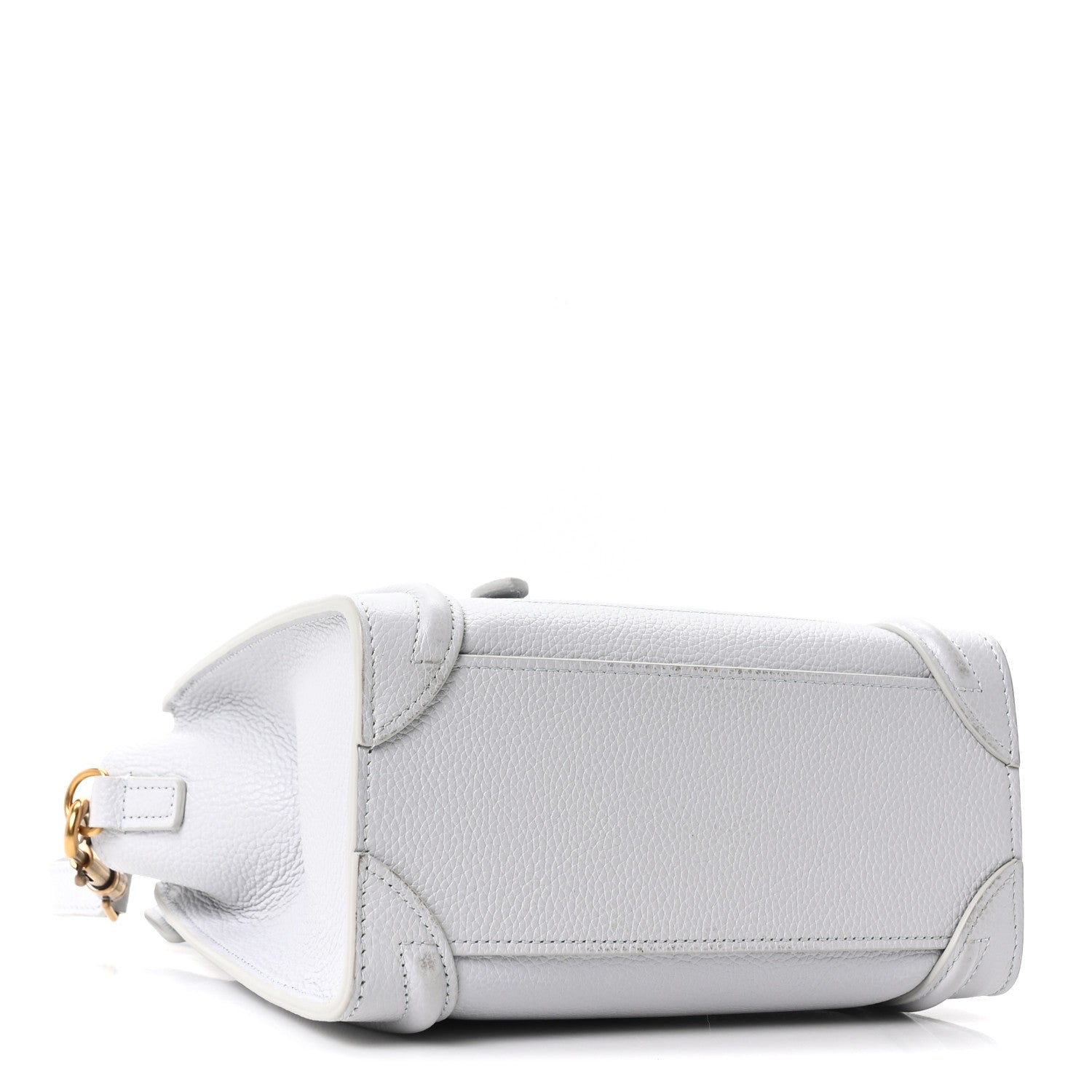 Celine Drummed Calfskin Nano Luggage Pearl Blue 4 of 10