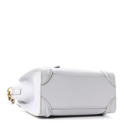 Celine Drummed Calfskin Nano Luggage Pearl Blue 4 of 10