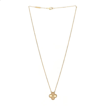 Van Cleef & Arpels 18K Yellow Gold Guilloche Vintage Alhambra Pendant Necklace 3 of 6