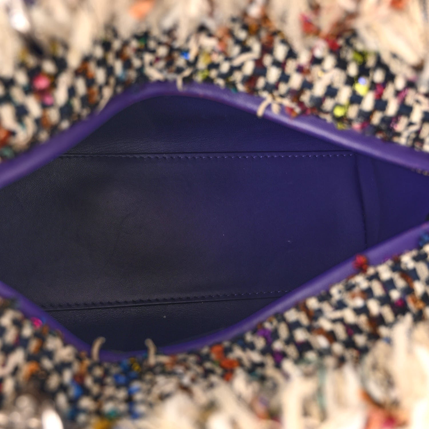 Christian Dior Tweed Fringe Medium Lady Dior Purple 5 of 13