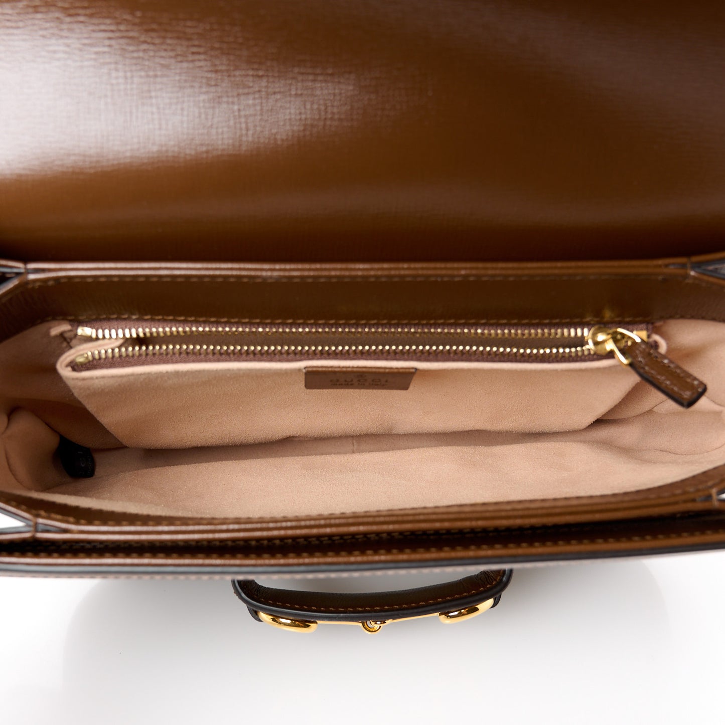 GG Supreme Monogram Horsebit 1955 Shoulder Bag Beige Brown Sugar