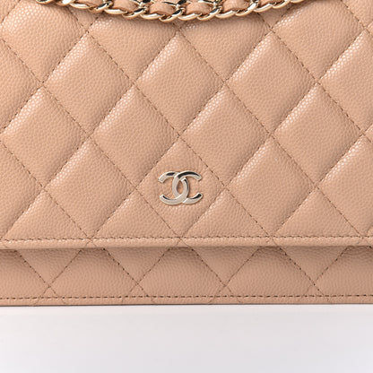 Chanel Caviar Quilted Wallet On Chain WOC Beige 11 of 12