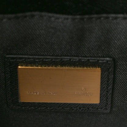 Fendi Patent Stamp Calfskin Shadow Shoulder Bag Black 7 of 11