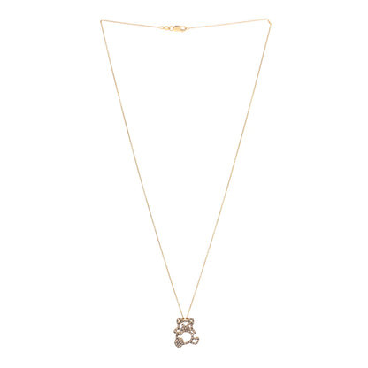 Roberto Coin 18K Yellow Gold Brown Diamond Teddy Bear Pendant Necklace 3 of 6