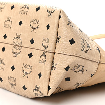 MCM Calfskin Visetos Anya Shopper Tote Beige 9 of 11