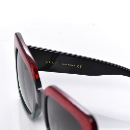 Gucci Acetate Square Frame Sunglasses GG0083S Glitter Red Black Green 5 of 8