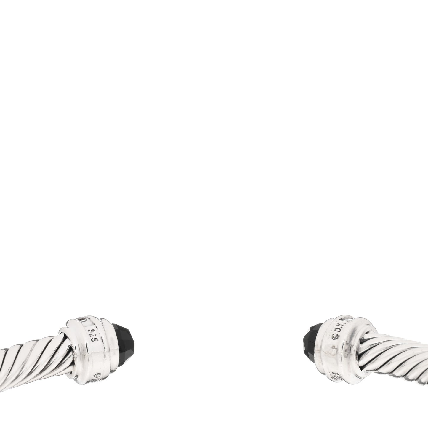 Sterling Silver Diamond Black Onyx 5mm Cable Classics Princess Bracelet