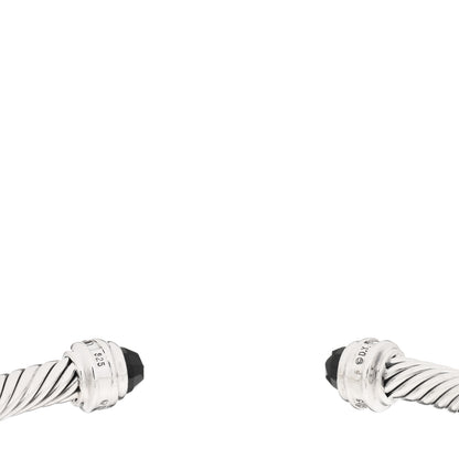 David Yurman Sterling Silver Diamond Black Onyx 5mm Cable Classics Princess Bracelet 3 of 3