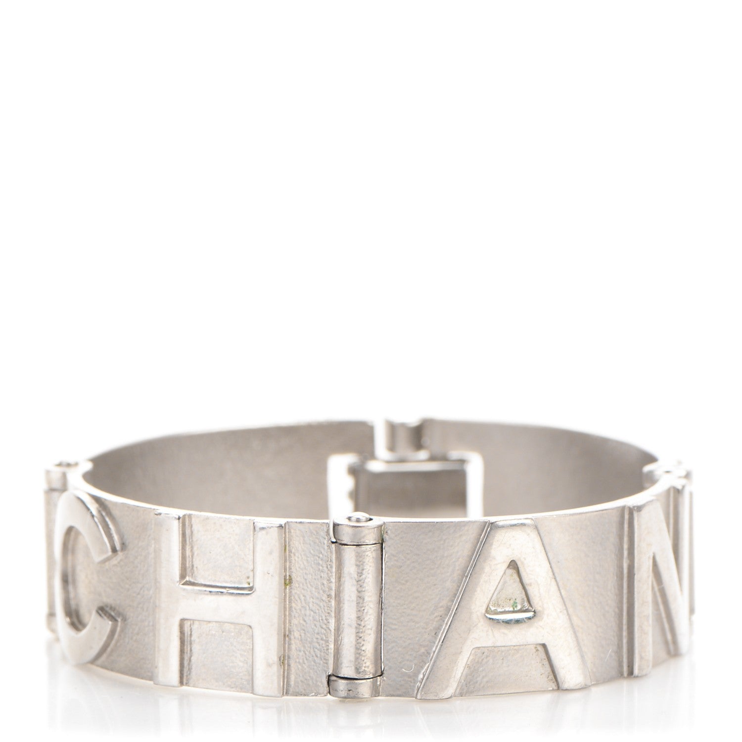 Chanel Metal Logo Bracelet Silver 1 of 5