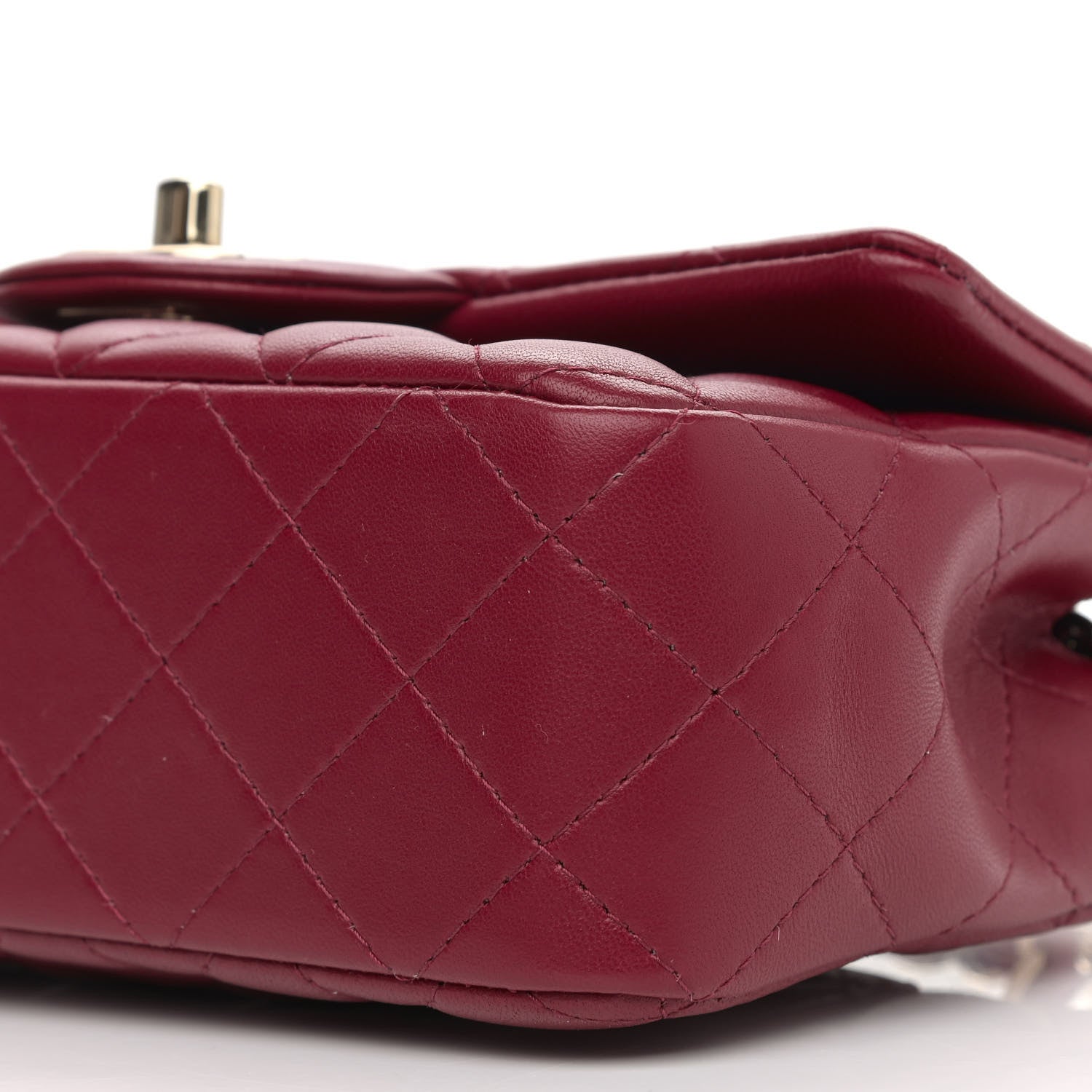 Chanel Lambskin Quilted Mini Rectangular Flap Burgundy 9 of 10